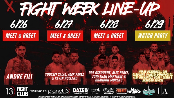 Planet 13 FIGHT CLUB to Launch at the Planet 13 Entertainment Complex, Featuring Exclusive Meet & Greets and Watch Party with MMA Stars during International Fight Week